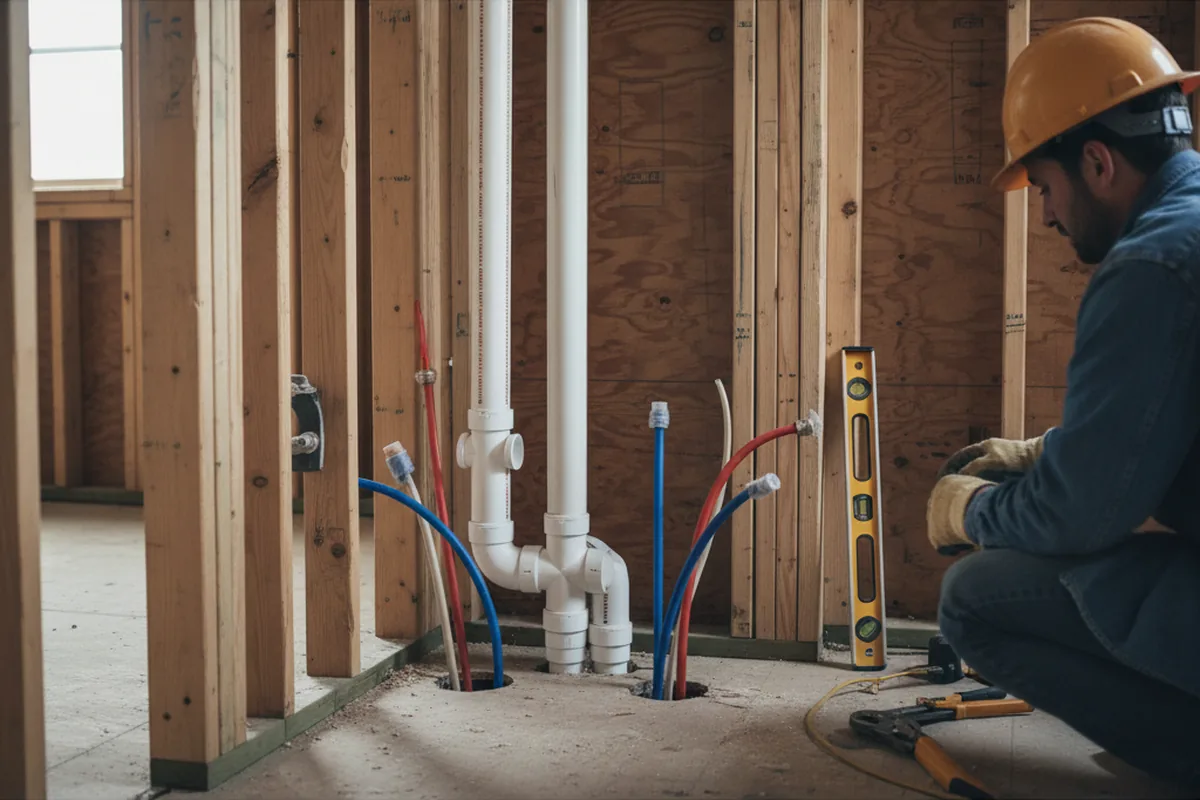 Drain and supply rough-in during Garbage Disposal Repair in Universal City